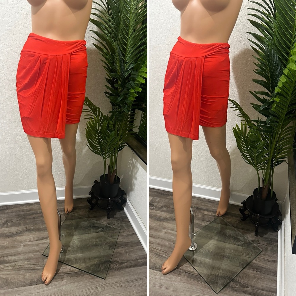 Bebe Vibrant Red Skirt XS